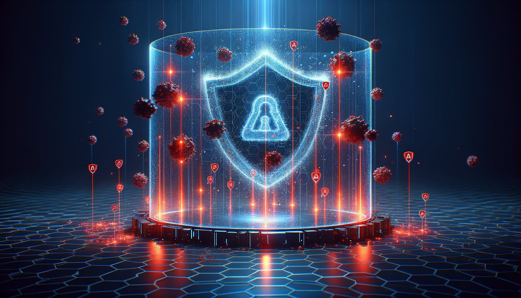 Digital security shield protecting API endpoints from incoming threats