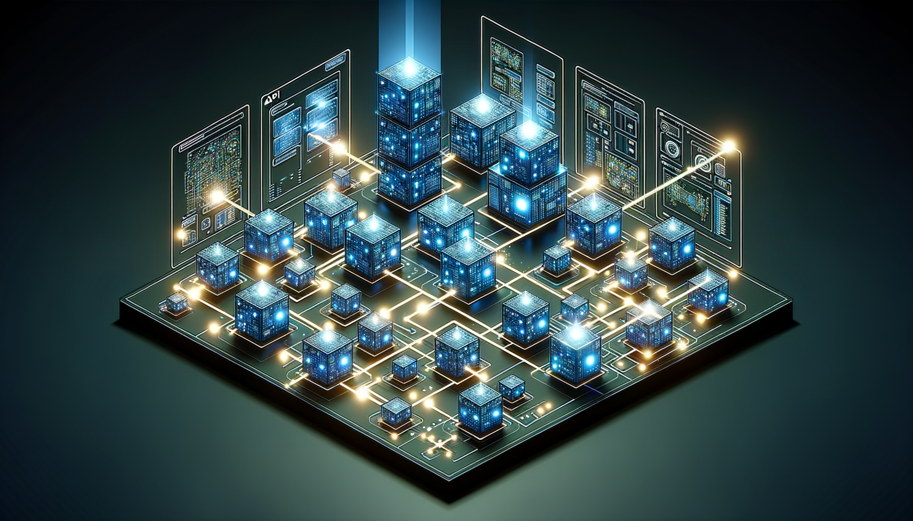 Isometric view of API microservice architecture showing scope of security testing