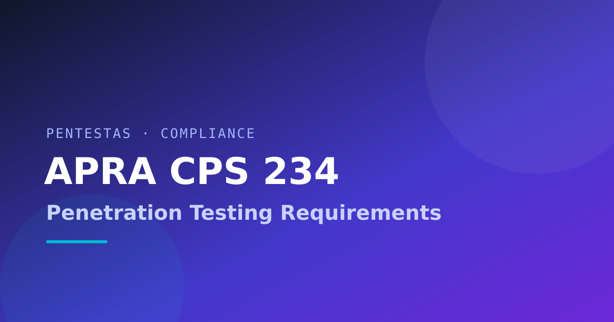 APRA CPS 234 penetration testing requirements