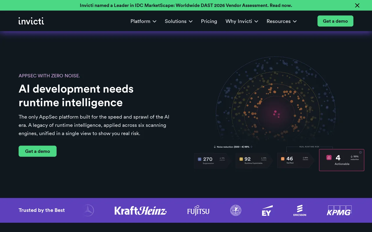 Invicti homepage, captured October 2026