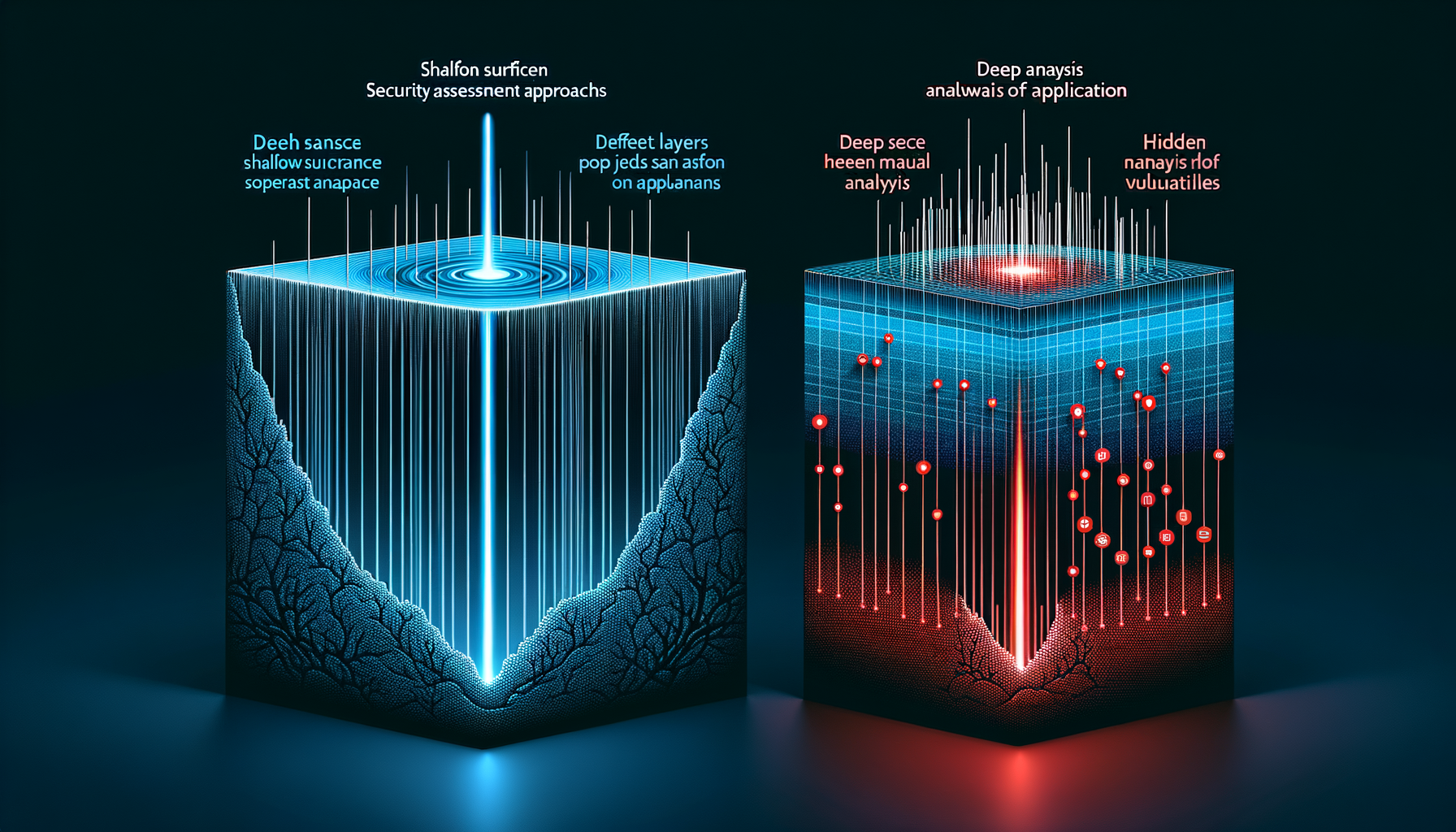 Side-by-side comparison of shallow surface scan versus deep manual penetration analysis