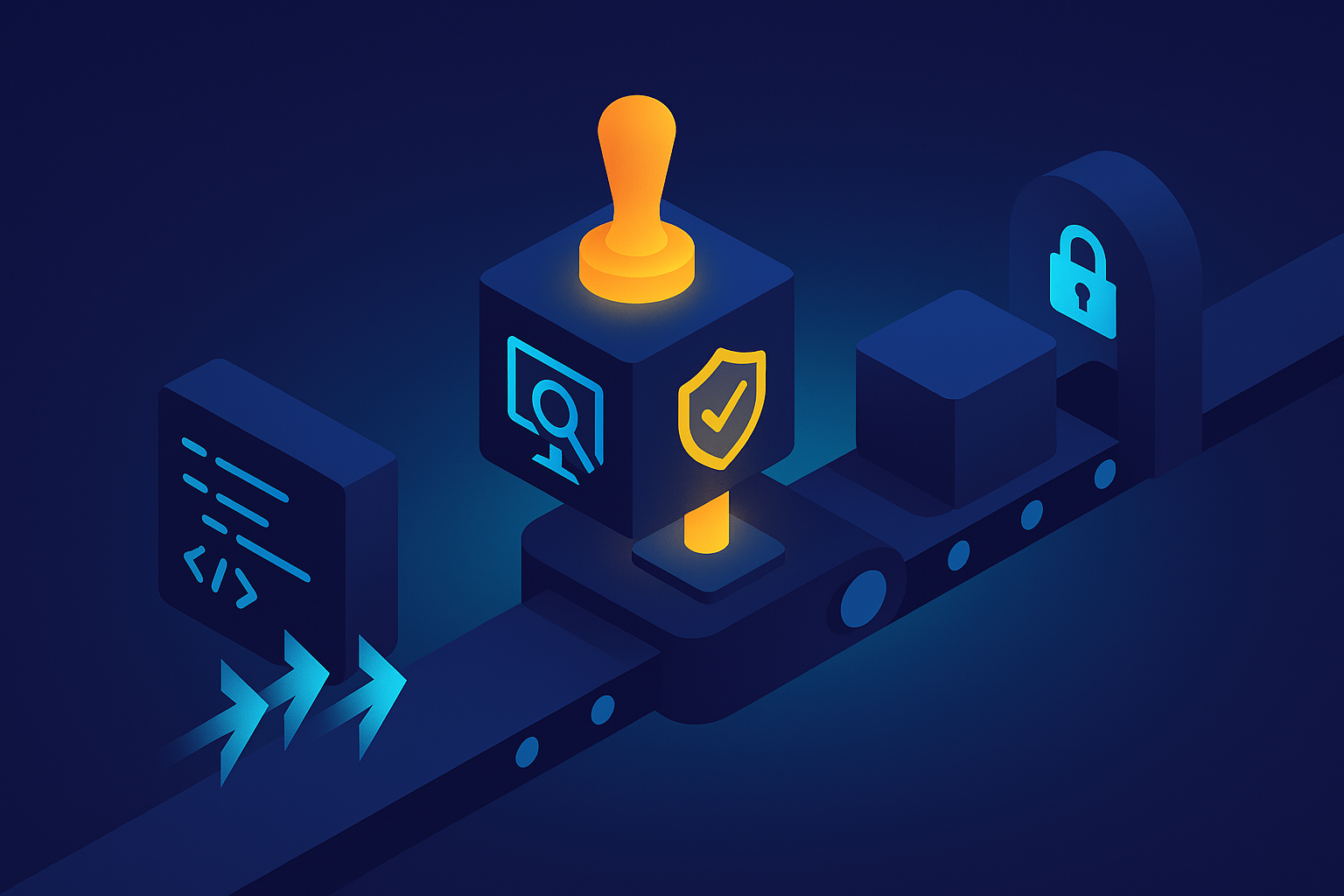 A continuous compliance pipeline stamping each release with a security checkpoint before it ships