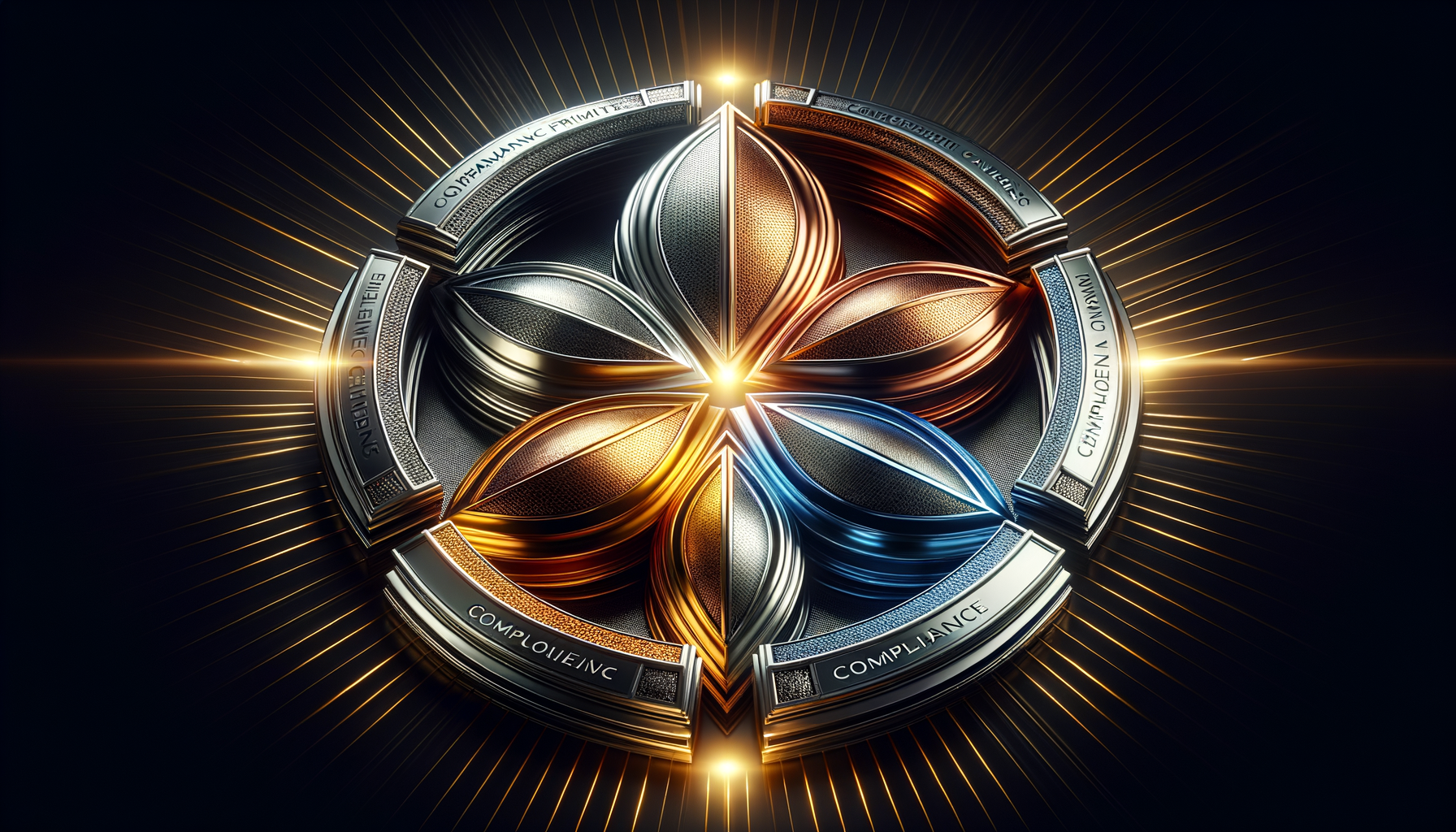 Four interlocking compliance shield segments forming unified protection